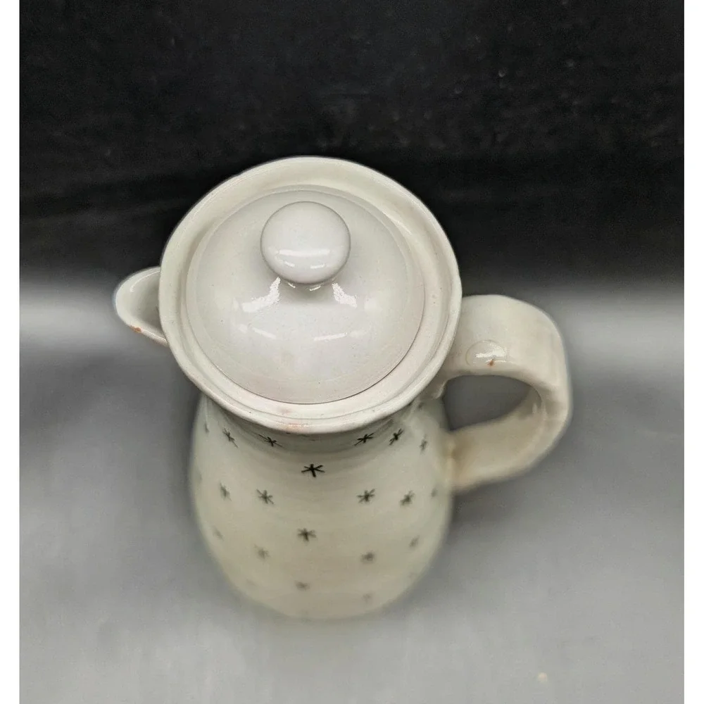 Vintage Raymor Italy Mid Century Modern Starburst Ceramic Coffee Pot Pitcher Lid